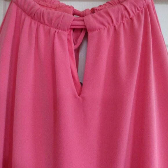 BNWT VALERIE BERTINELLI HALTER STYLE SHORT DRESS BEAUTIFUL CORAL SIZE 14 - Picture 3 of 8